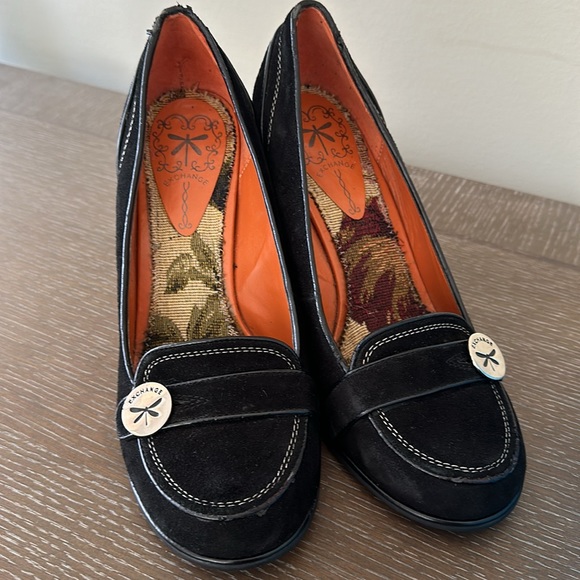 Exchange by Charles David Black Suede Wedge Loafers, Sz 9, never worn - Picture 3 of 10